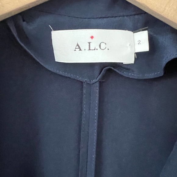 A.L.C. Navy Blue Silk Long Dolman Sleeve Jumpsuit Size 2 EUC - Picture 3 of 8
